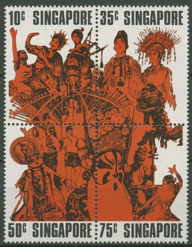 Singapur 1973 Nationalfeiertag Gesangs- und Tanzszenen 182/85 ZD postfrisch