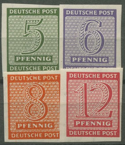 SBZ West-Sachsen 1945 Freimarken Ziffern mit WZ X 116/19 X postfrisch geprüft
