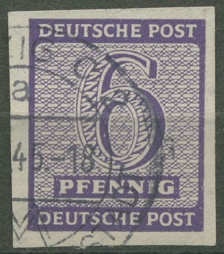 SBZ West-Sachsen 1945 Freimarke Ziffern mit WZ X, 117 X a gestempelt geprüft