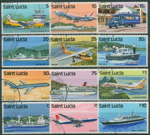 St. Lucia 1980 Transport Flugzeuge Schiffe 502/13 X gestempelt