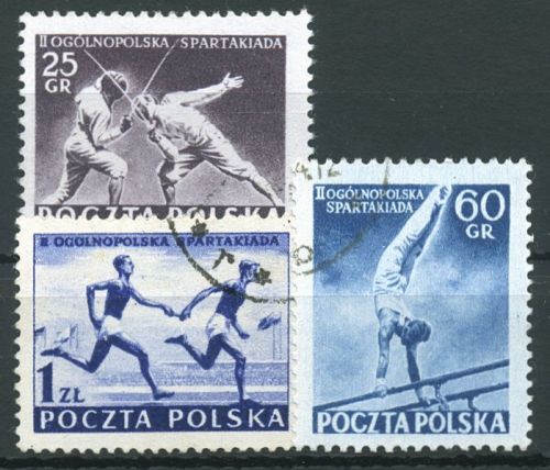 Polen 1954 Spartakiade 861/63 gestempelt