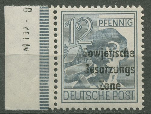 SBZ Allgemeine Ausgabe 1948 mit Druckvermerk 186 DV postfrisch, selten!