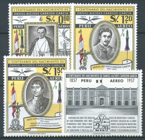 Peru 1958 Persönlichkeiten Mediziner 572/75 postfrisch