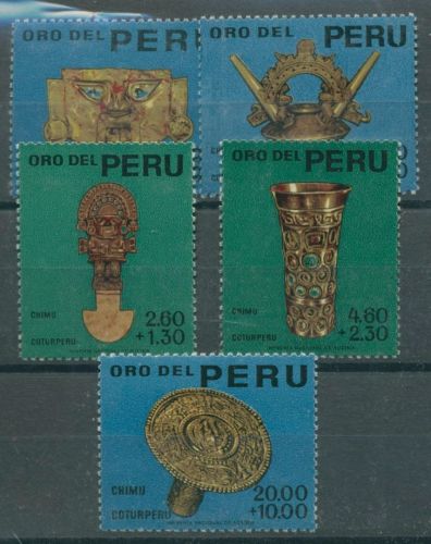 Peru 1966 Goldarbeiten der Chimu-Kultur 669/73 postfrisch