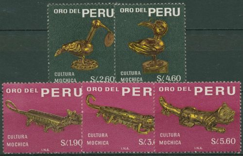 Peru 1968 Kultstätten Mocchica-Kultur Goldschmiedearbeiten 694/98 postfrisch