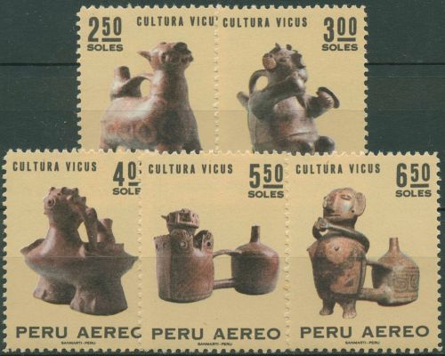 Peru 1970 Kultstätten Vicus-Kultur Huacos Keramikgefäße 751/55 postfrisch