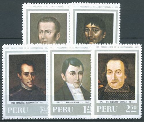 Peru 1971 Unabhängigkeitskämpfer 808/12 postfrisch