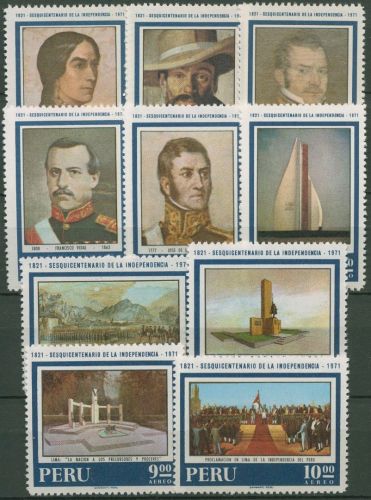 Peru 1971 Unabhängigkeit Gemälde 813/22 postfrisch