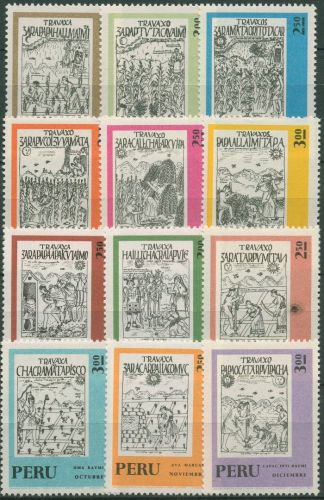 Peru 1972 Die 12 Monatsarbeiten der Inkas MiNr. s. Hinweis postfrisch