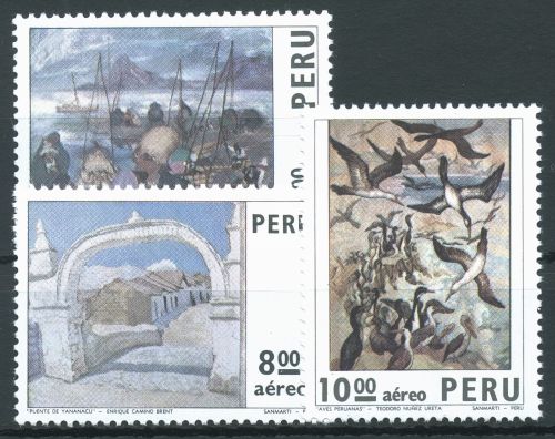 Peru 1973 Gemälde Vögel Schiffe 947/49 postfrisch