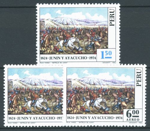 Peru 1974 Gemälde Die Schlacht von Ayacucho 970/72 postfrisch