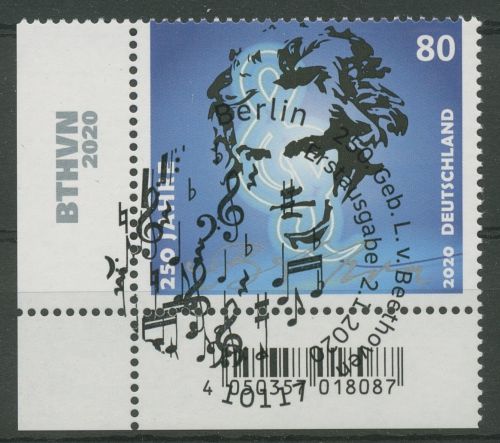 Bund 2020 Komponist Ludwig van Beethoven 3513 Ecke 3 mit ESST Berlin (E5056)