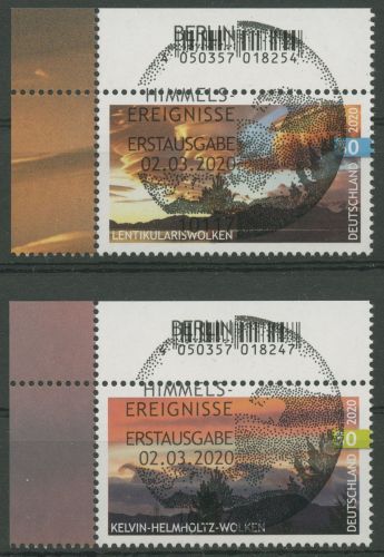 Bund 2020 Himmelsereignisse Wolken 3527/28 Ecke 1 mit ESST Berlin (E5069)