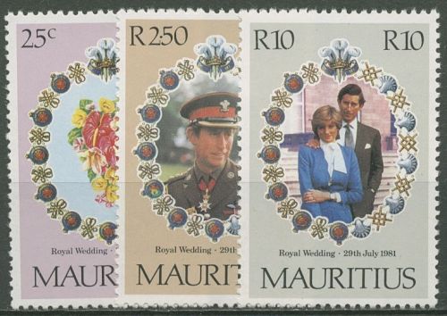 Mauritius 1981 Hochzeit Prinz Charles und Diana Spencer 516/18 postfrisch