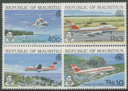 Mauritius 1993 25 Jahre Air Mauritius Flugzeuge Hubschrauber 760/63 postfrisch