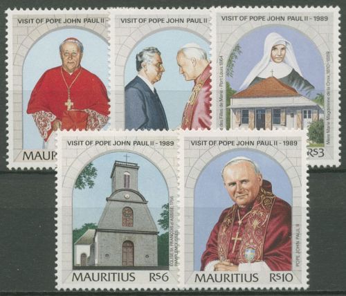 Mauritius 1989 Besuch von Papst Johannes Paul II. 687/91 postfrisch