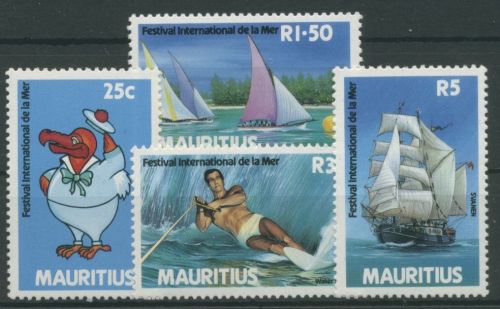 Mauritius 1987 Festival des Meeres Wasserski Segler 647/50 postfrisch