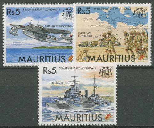 Mauritius 1995 50 Jahre Ende des Zweiten Weltkrieges 794/96 postfrisch