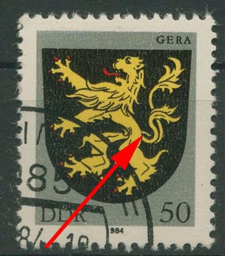 DDR 1984 Stadtwappen mit Plattenfehler 2857 I mit Massenentwertung