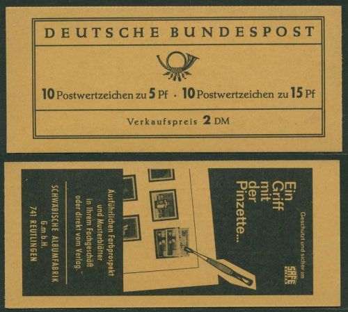 Bund 1965 Albertus/Tegel Markenheftchen MH 10 u RLV I postfrisch