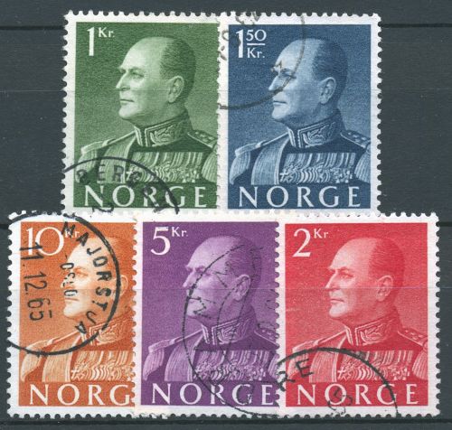 Norwegen 1959 König Olaf V. 428/32 x gestempelt