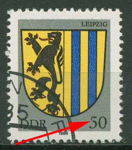 DDR 1984 Stadtwappen mit Plattenfehler 2860 I gestempelt
