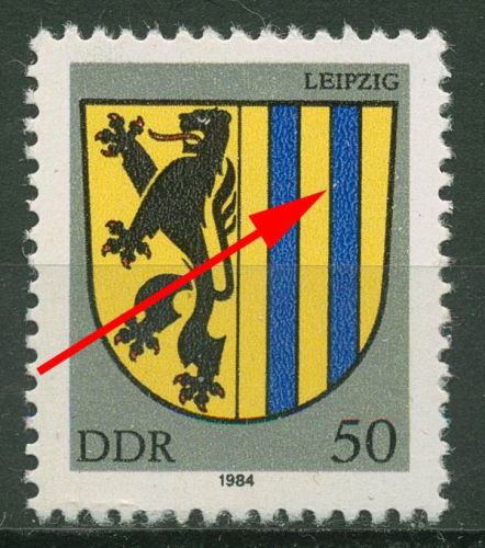 DDR 1984 Stadtwappen mit Plattenfehler 2860 F 50 postfrisch