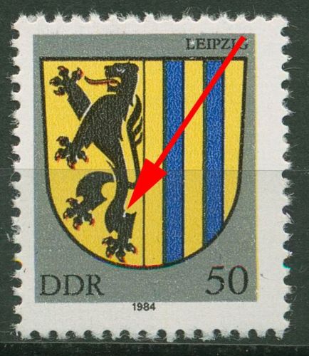 DDR 1984 Stadtwappen mit Plattenfehler 2860 F 92 postfrisch