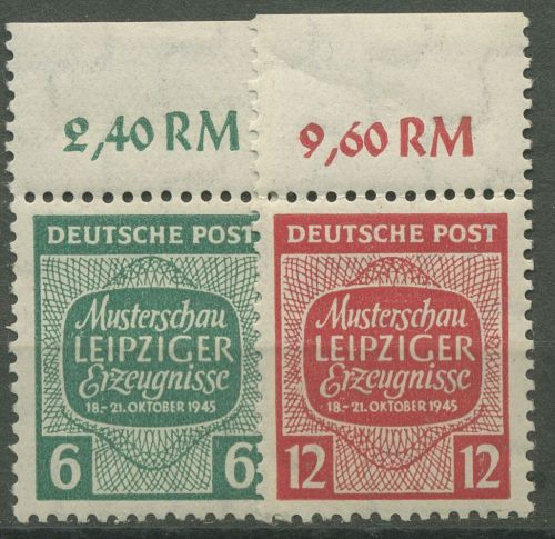 SBZ West-Sachsen 1945 Musterschau Leipziger Erzeugnisse 124/25 X OR postfrisch