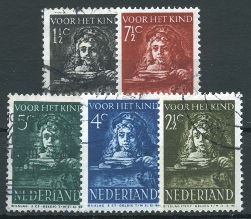 Niederlande 1941 Voor het Kind Kind Gemälde Rembrandt 397/01 gestempelt