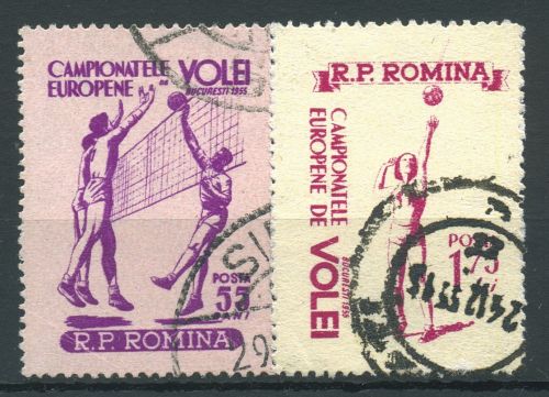 Rumänien 1955 Volleyball-EM 1517/18 gestempelt