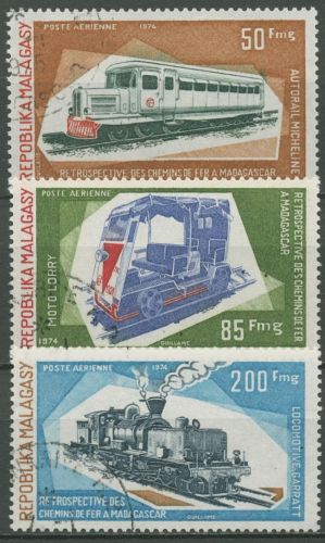 Madagaskar 1974 Eisenbahn Lokomotiven Draisine 713/15 gestempelt