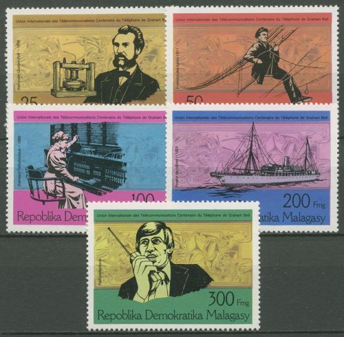 Madagaskar 1976 100 Jahre Telefon 794/98 postfrisch