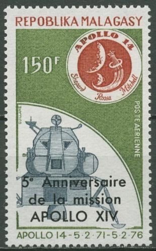 Madagaskar 1976 5 Jahre Start von Apollo 14 Raumfahrt 782 postfrisch