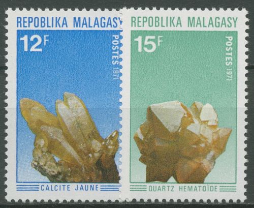 Madagaskar 1971 Mineralien Kalzit Hämatit 627/28 postfrisch