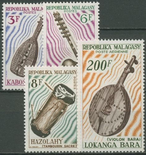 Madagaskar 1965 Madagassische Muskinstrumente Kabosa Hazolahy 528/31 postfrisch