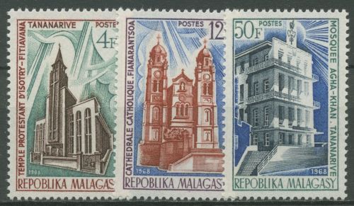 Madagaskar 1968 Sakralbauten Kathedrale Moschee 587/89 postfrisch