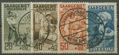 Saargebiet 1926 Volkshilfe: Pflegedienste 104/07 gestempelt