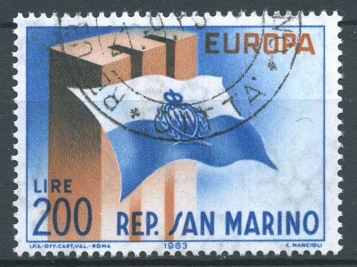 San Marino 1963 Europa CEPT Fahne 781 gestempelt