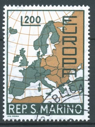 San Marino 1967 Europa CEPT Landkarte 890 gestempelt