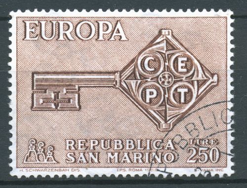San Marino 1968 Europa CEPT Schlüssel 913 gestempelt
