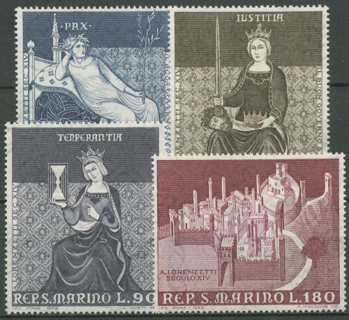 San Marino 1969 Fresken in Siena 921/24 postfrisch