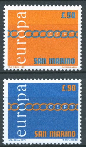San Marino 1971 Europa CEPT Kette 975/76 postfrisch
