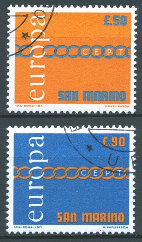 San Marino 1971 Europa CEPT Kette 975/76 gestempelt
