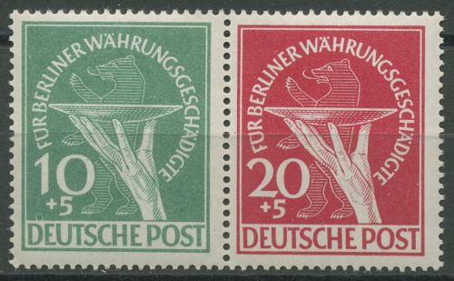 Berlin 1949 Währungsgeschädigte Zus.-druck 68/69 ZD aus Bl. 1 postfrisch geprüft