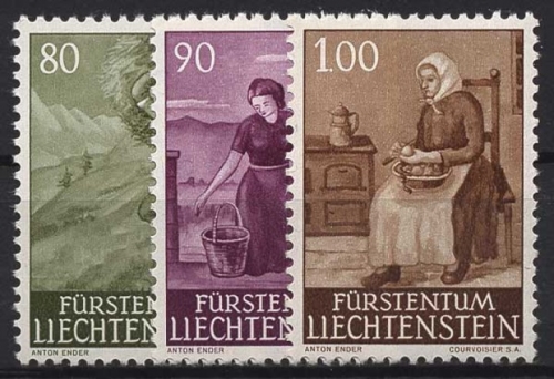 Liechtenstein 1961 Ländliche Motive: Bauern und Arbeiter 411/13 postfrisch