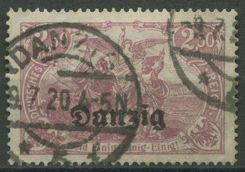 Danzig 1920 Deutsches Reich mit Aufdruck 12 a gestempelt geprüft