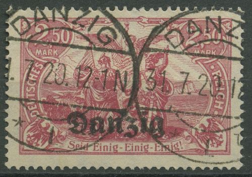 Danzig 1920 Deutsches Reich mit Aufdruck 12 b gestempelt signiert