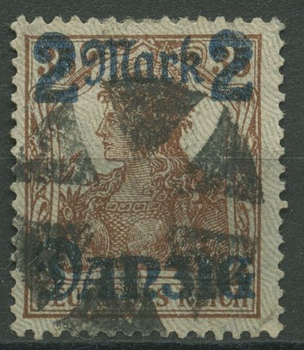Danzig 1920 Germania, Netzunterdruck Spitzen nach oben 28 I Korkstempel