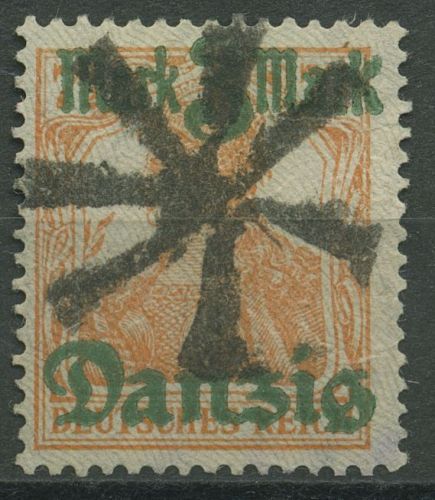Danzig 1920 Germania Netzunterdruck Spitzen nach unten 29 II mit Korkstempel